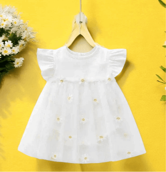 Hushies Baby Girl Charming Daisy Romper Dress - Cotton Comfort